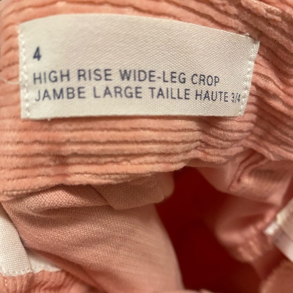 gap salmon pink high rise crop petite corduroy pants - Picture 7 of 7